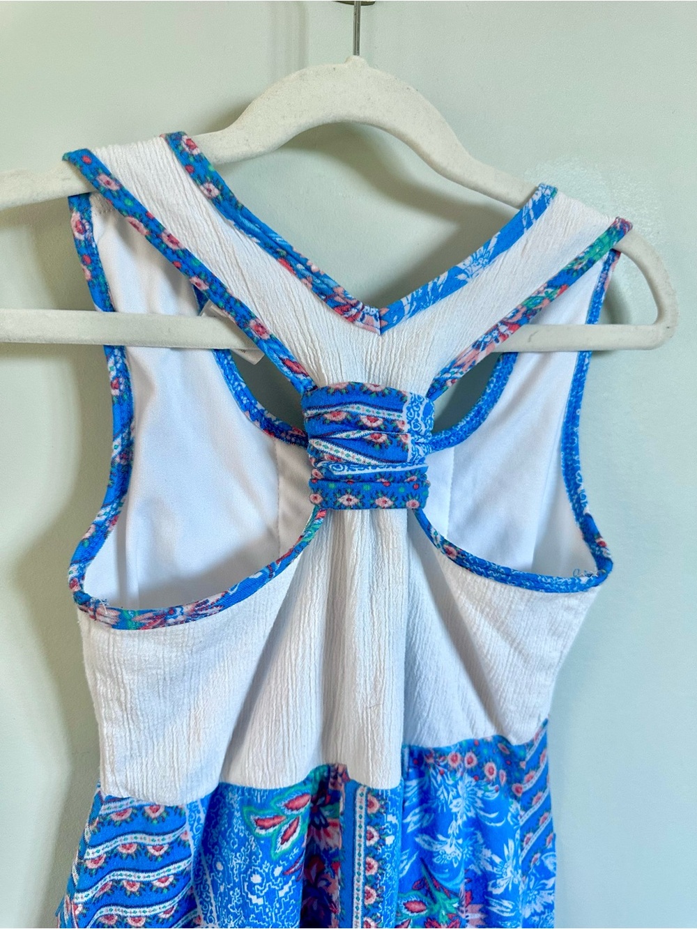 Jona Michelle Girls Size 8 Blue Floral Boho Midi Dress Embroidered High Low - Picture 4 of 9